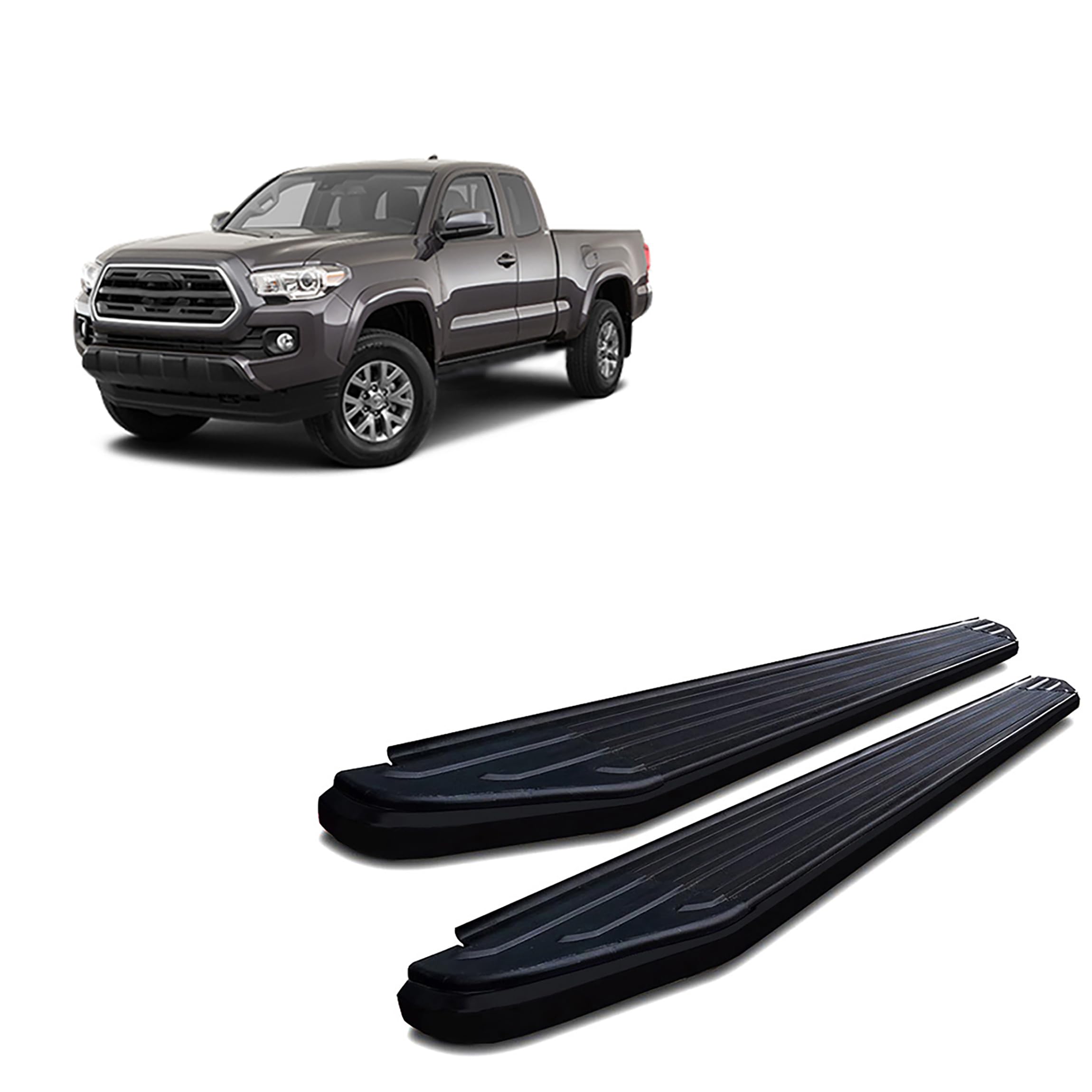 Peerless Black Horse Running Boards Compatible with 2005-2023 Toyota Tacoma-PR-T579BK Black