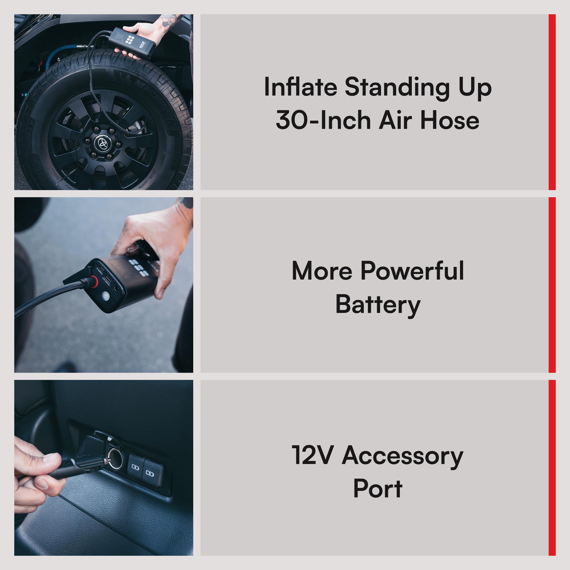 Every Vehicle Carry Viair EVC31 PRO - rechargeable, portable air compressor, dual power source, LED gauge w/preset - Tire Inflator Ideal for LT truck & suv's, cars, motorcycles, & E-bikes