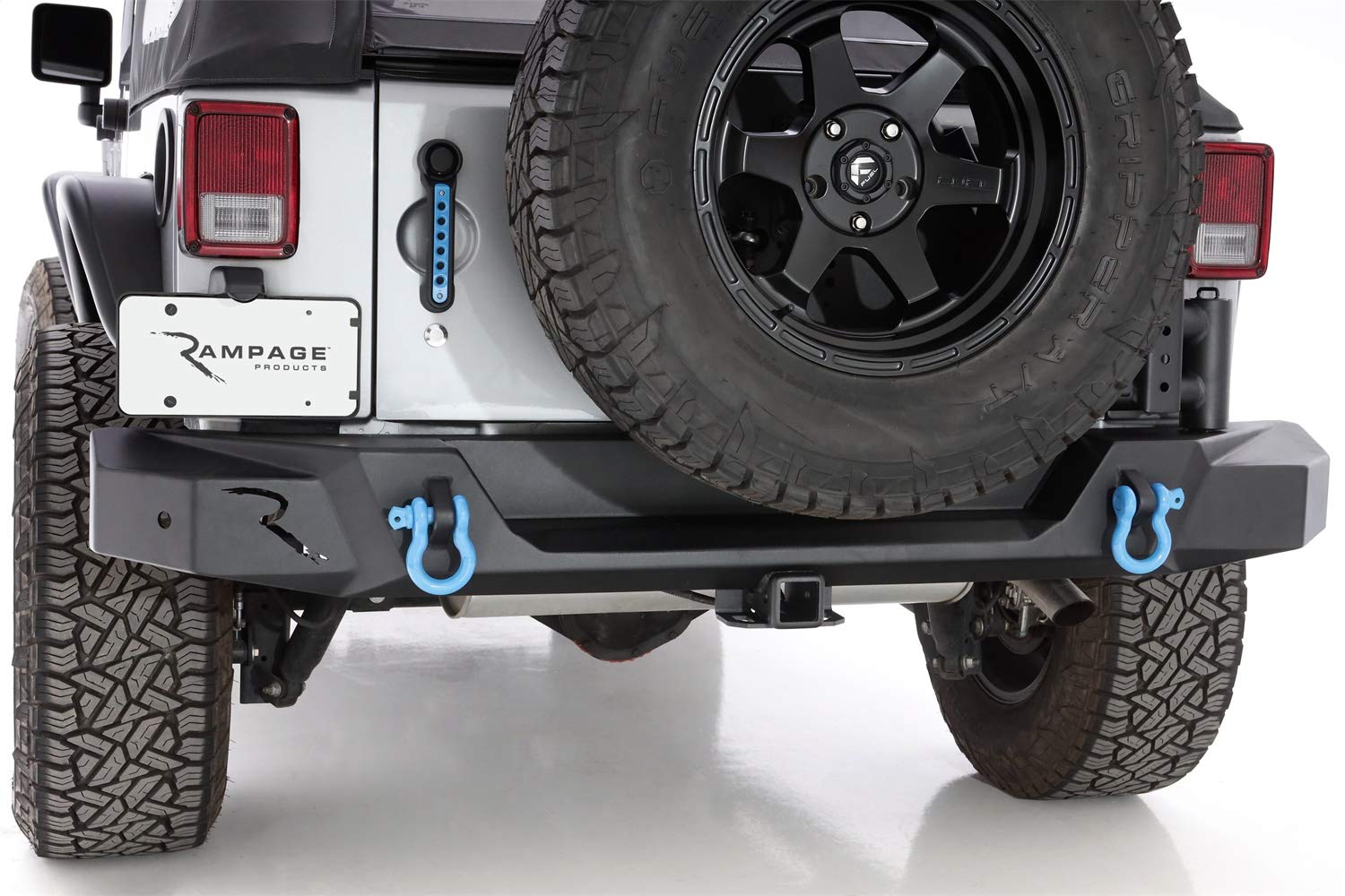Rampage Products Trail Guard Rear Bumper Rampage | Steel, Black | 99619 | Fits 2007 - 2018 Jeep Wrangler JK Unlimited