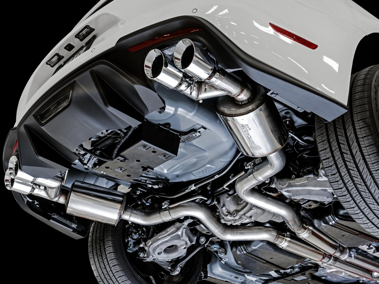 Ford Mustang GT (S550) AWE Tuning 2018+ Cat-Back Exhaust - Touring Edition (Quad Chrome Silver Tips) - 3015-42102