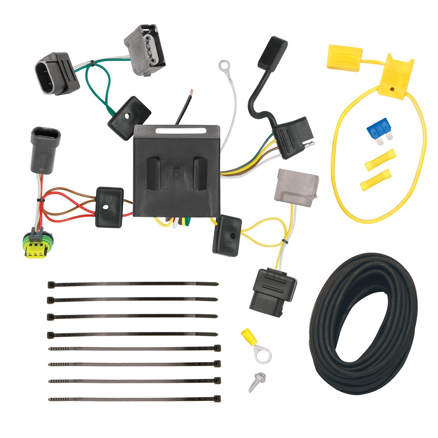 T-One® Tekonsha Harness T-Connector, 4-Way Flat, Compatible with Select Dodge Journey Black