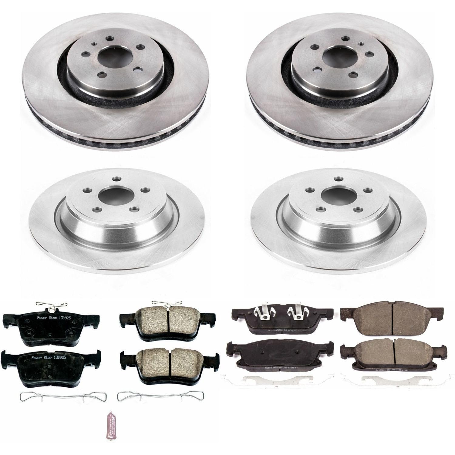 Power Stop Autospecialty KOE7231 Front and Rear Replacement Brake Kit-OE Brake Rotors & Ceramic Brake Pads For Lincoln MKX 2016-2018 [Model Specific]