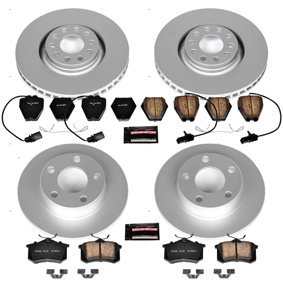 Power Stop Z23 CRK889 Front and Rear Evolution Geomet Coated Brake Kit For Audi Allroad Quattro 2001-2005 [Model Specific]