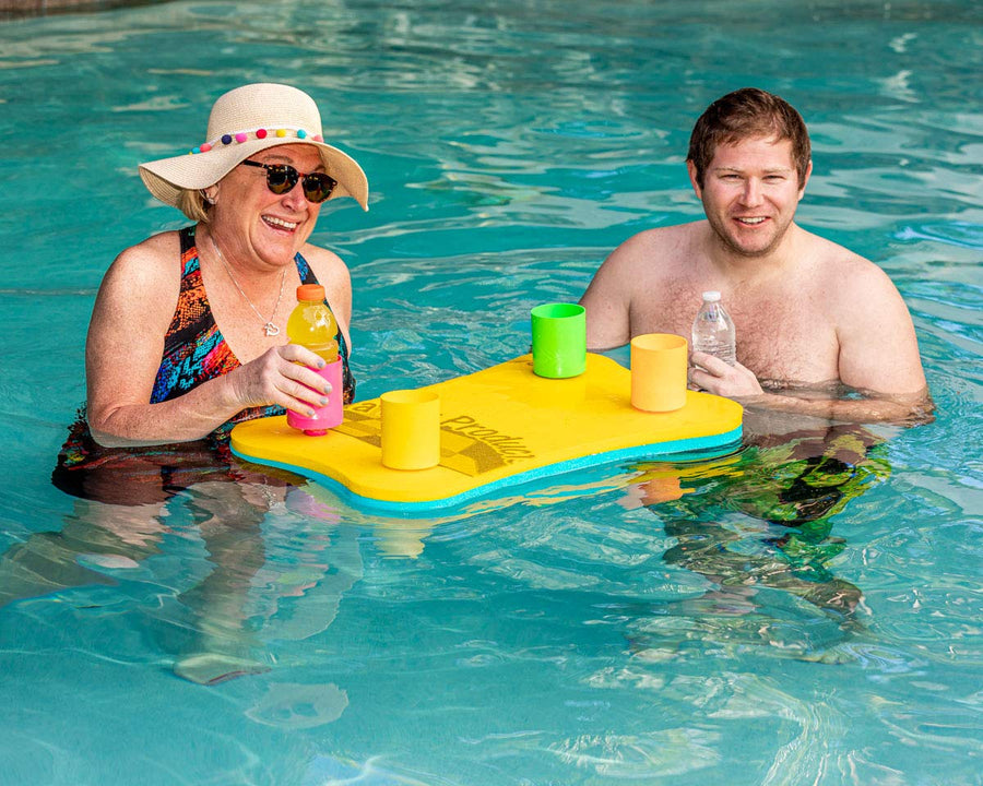Aqua Lily Floating Table Cooler with 4 Cup Holders (24" x 20" Foam Pad) Made in USA