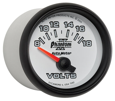 AUTO METER Phantom II 7592 Voltmeter, 2.3125 in.