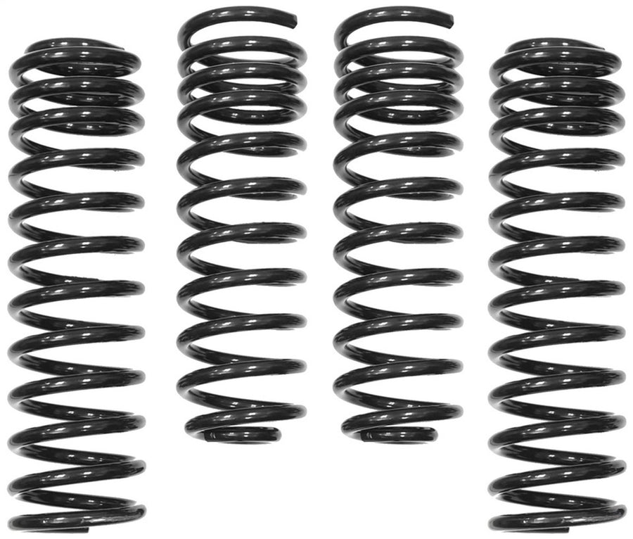 Rancho RS66114B-3 Progressive Rate Coil Springs Front and Rear fits 2012 2017 Wrangler Raises Front 4 Inches and Rear 3.5 Inches | For Increased Ground Clearance | For Short Arm Suspension System