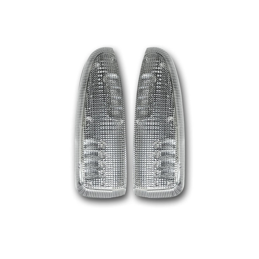 03-07 F250/F350 Superduty & Excursion Lenses Side Mirror (2-Piece Set) w/WHITE LED Running Lights & Turn Signals - Clear