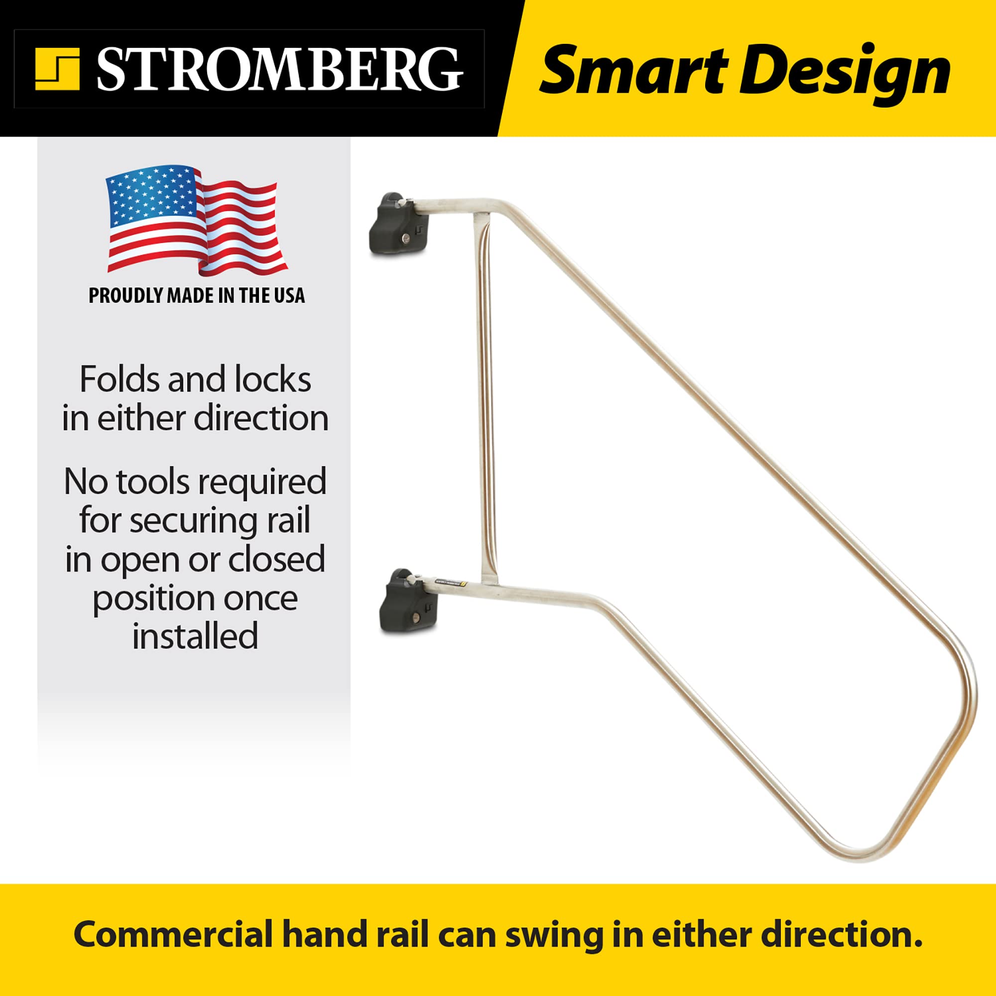 Stromberg Carlson AC-500L Locking Rail Commercial - Mobile Equipment Support - RV Camping Accessories and Travel Trailer Accessories for Step Ladder- 200 lbs Capacity - 45.5" Extension, 36" Height