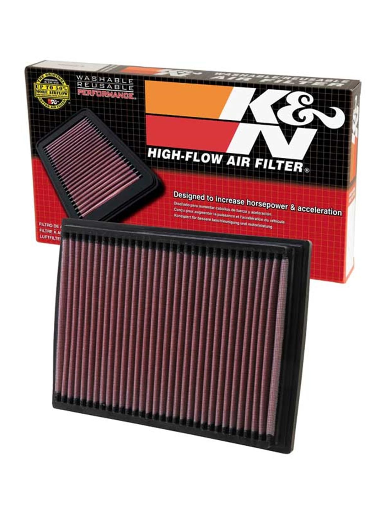 K&N Engine Air Filter: Replacement Car Air Filter, Reusable, Clean Every 75,000 Miles, Washable: Compatible 2000-2014 HYUNDAI/KIA/ZHONGHUA/JAC (Tucson, Tiburon, Elantra, other select models), 33-2201