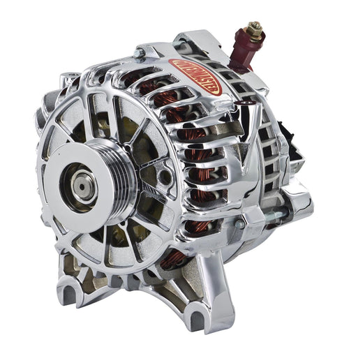 Alt Ford Powermaster 6G Chrome 200A 6 grv Pulley Large Frame V MTG 4.6L Crown Vic,I-D-A VR