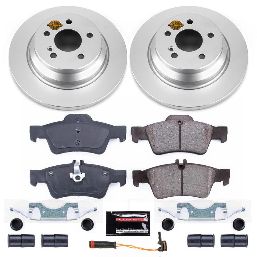 Power Stop Coated Brake Rotor and Ceramic Brake Pads CRK6566- Rear For Mercedes-Benz CL550, Mercedes-Benz S400, Mercedes-Benz S550, Mercedes-Benz SL550 [Model Specific]