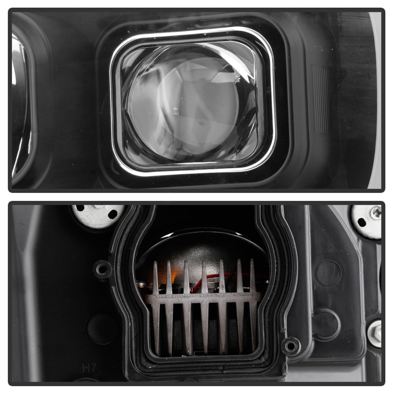 Chevy Suburban Spyder 1500/2500 07-14 Tahoe 07-14 LED Headlights Black PRO-YD-CSUB07V2PL-BK