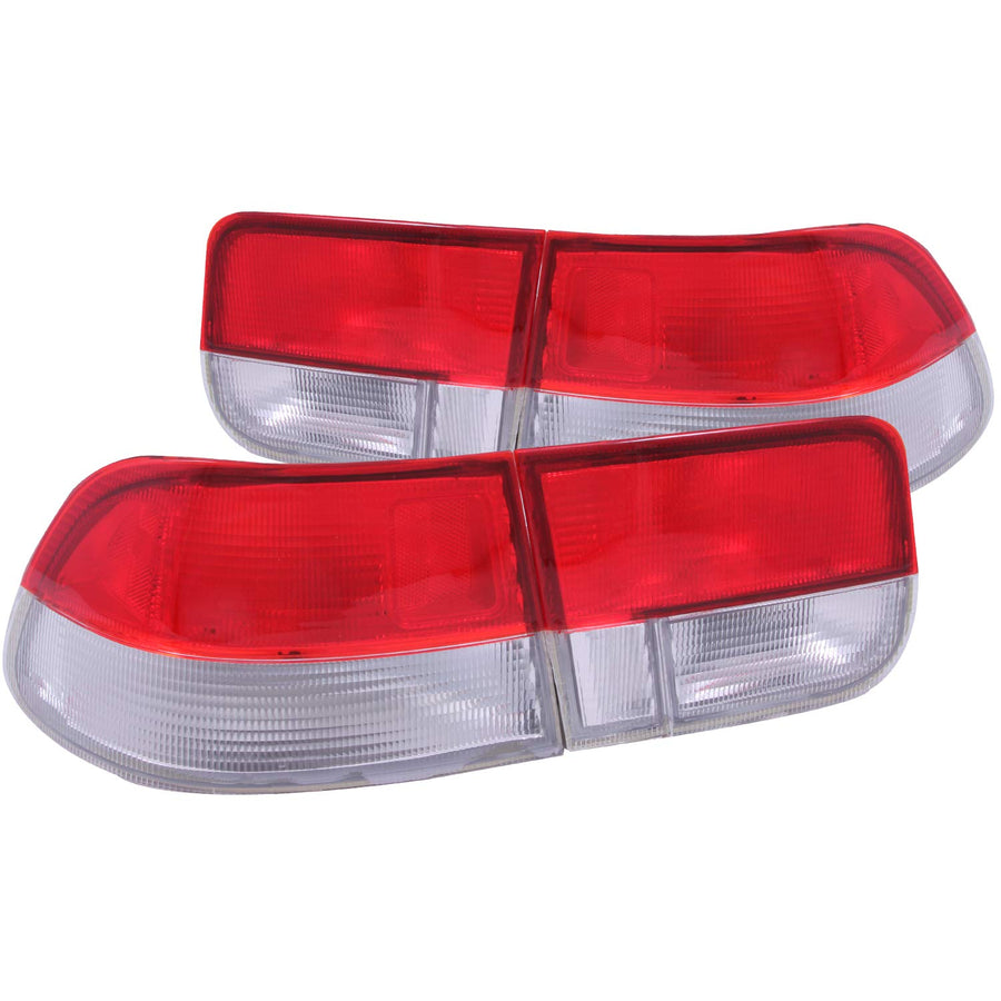 Honda Civic Anzo USA 221147 Red/Clear Tail Light Assembly (OEM Style) - (Sold in Pairs)