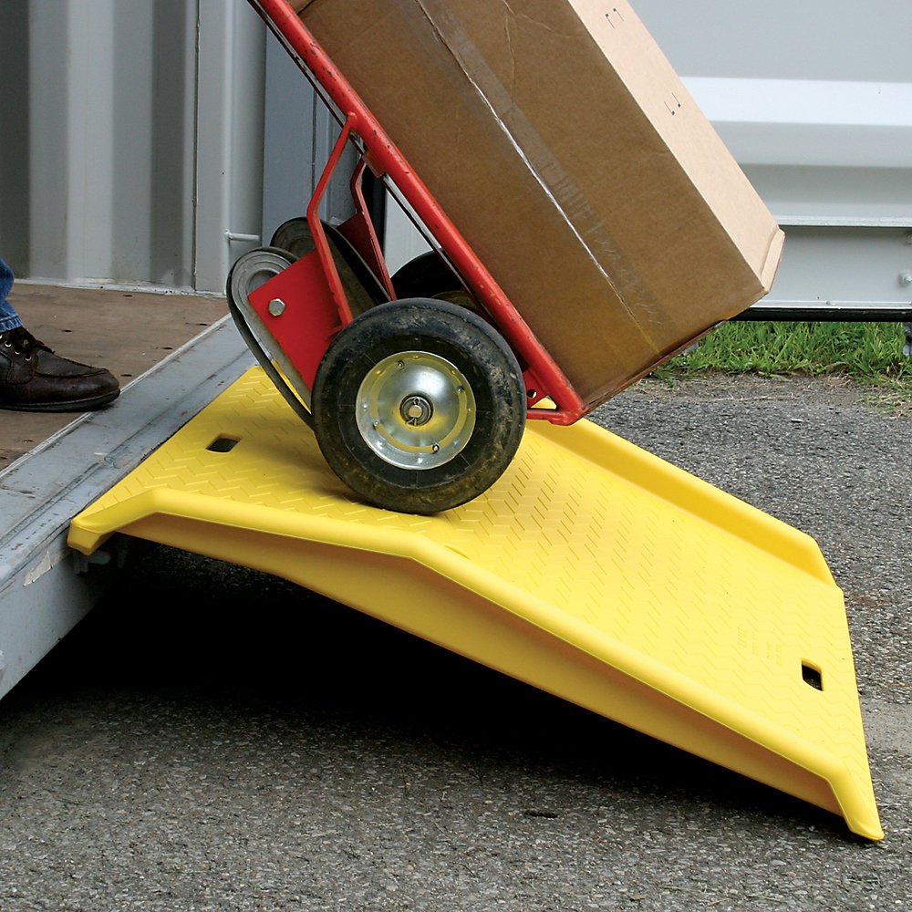 Eagle Polyethylene Shipping Container Ramp 1795CR, 36" Length x 35" Width x 6" Height, Yellow