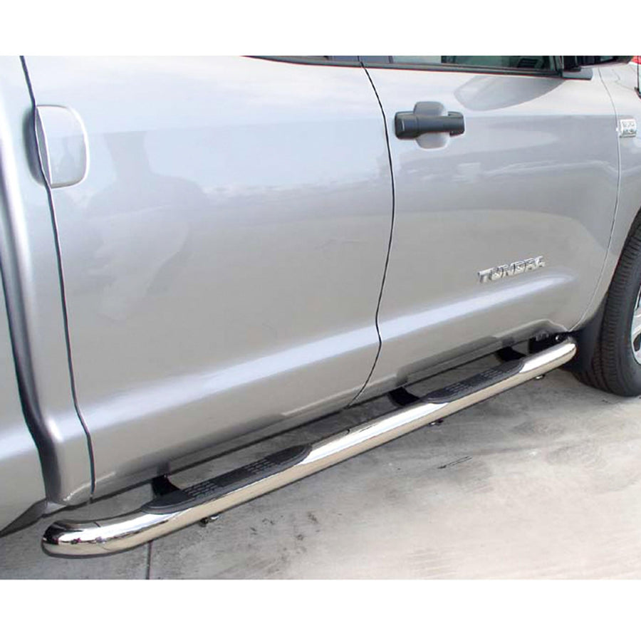 3-Inch Round Polished Stainless Steel ARIES Nerf Bars, No-Drill, Fits Select Toyota Tundra