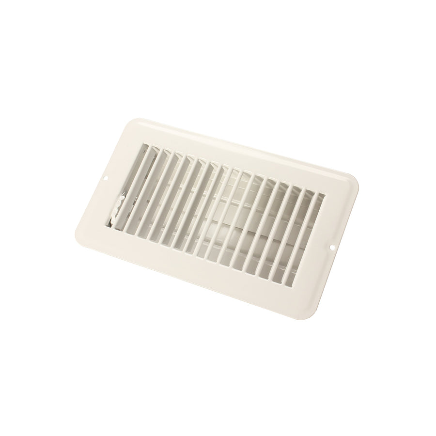 Dampered JR Products Floor Register - 4" x 8", White