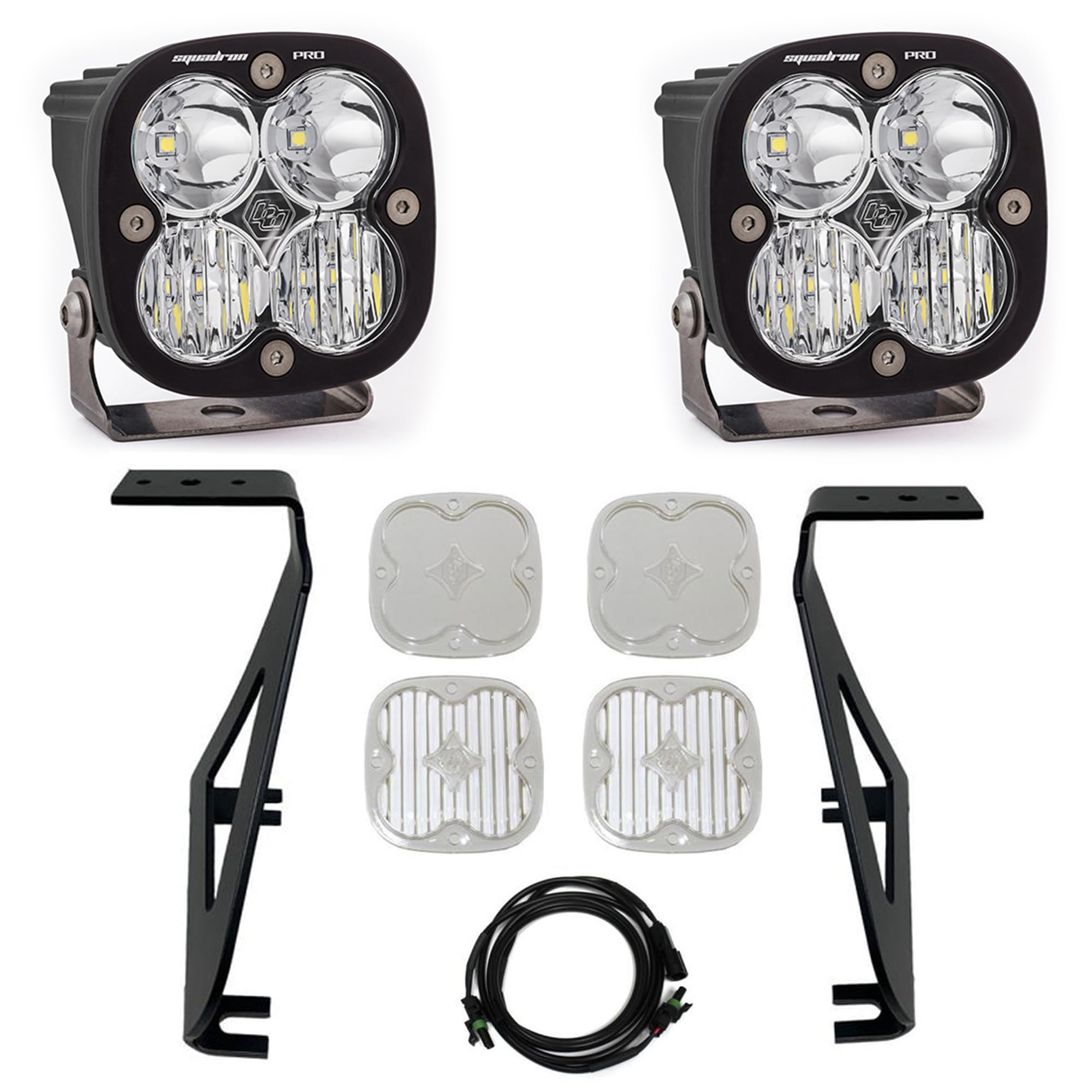 Squadron Pro Baja Designs LED A-Pillar Light Kit for Ford F-150 Raptor 2021+ Truck (Driving/Combo; Clear)