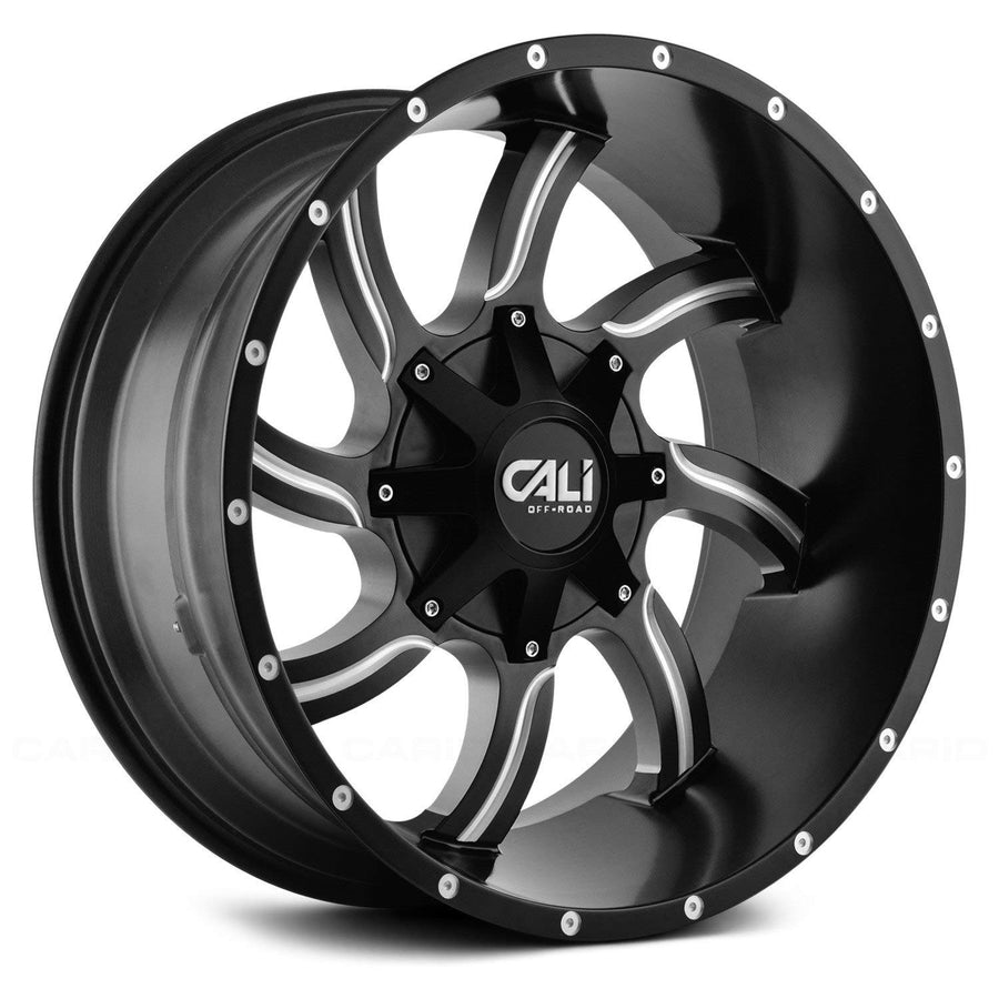 TWISTED-9102 CALI OFF-ROAD 20X12 6X135/6X139.7-47ET 106CB SATIN BLACK/MILLED SPOKES