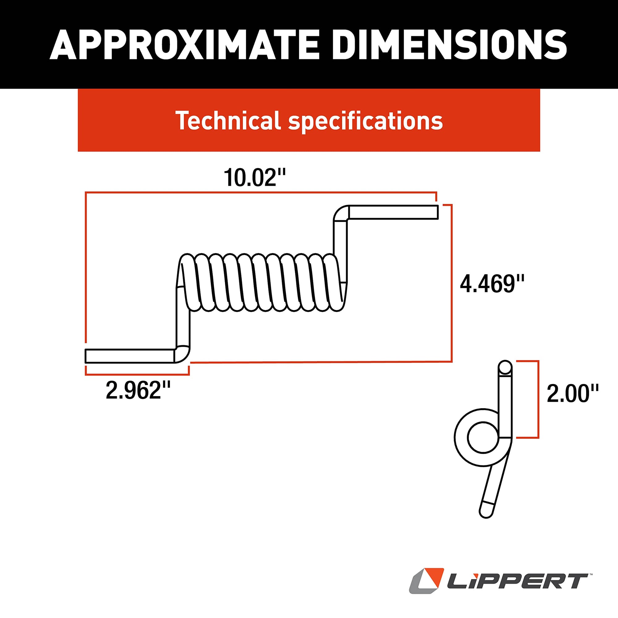 Lippert Components Ramp Door Replacement Light Duty Spring for Toy Hauler, Black
