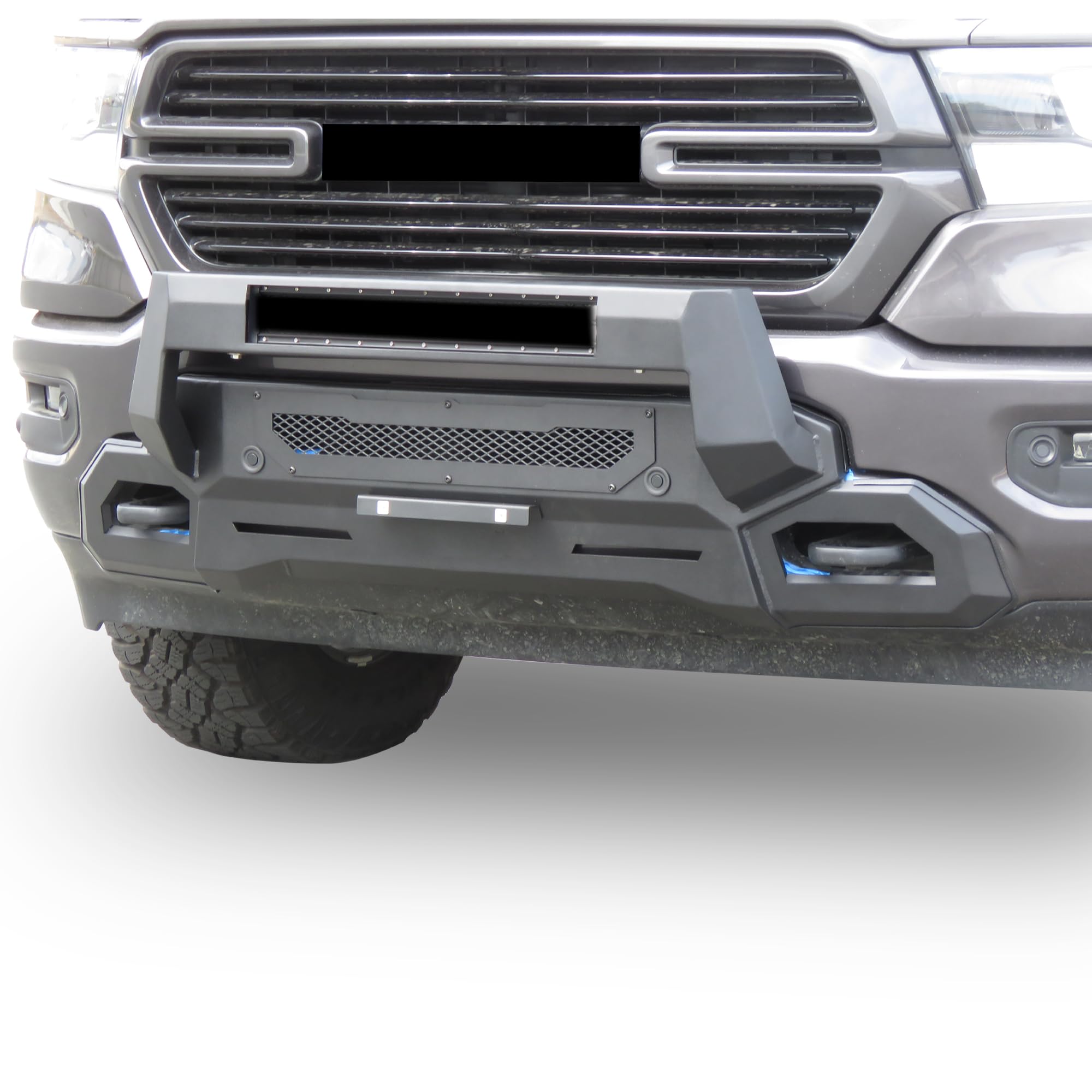 Armour III Black Horse Light Duty Front Bumper Textured Black Compatible with 2019-2023 Ram 1500(Excl. 19-23 Classic, 19-22 Diesel, 19-23 Rebel and 21-23 TRX)-AR3LD30NL