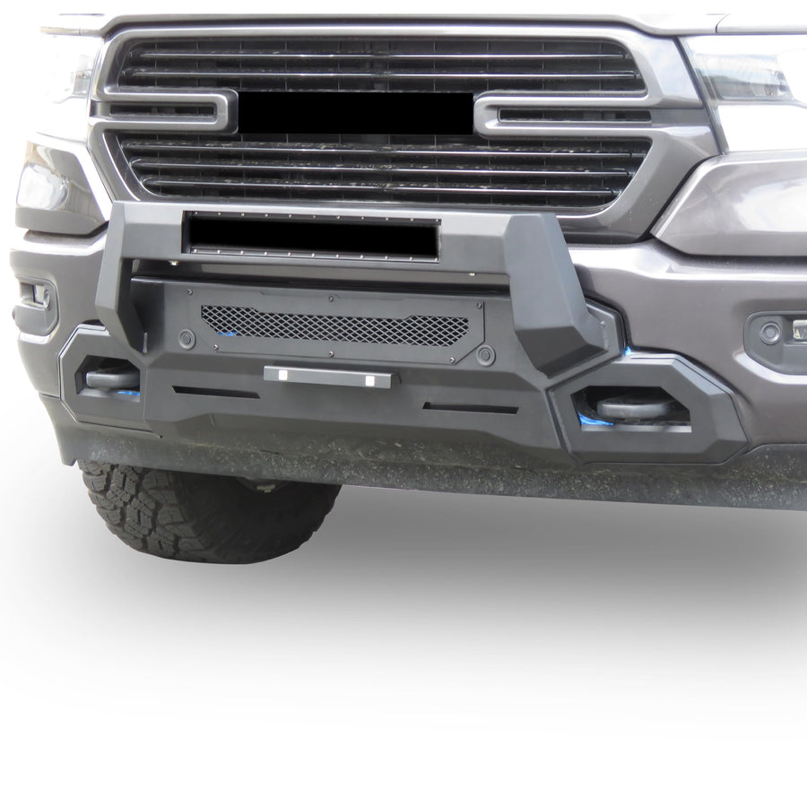 Armour III Black Horse Light Duty Front Bumper Textured Black Compatible with 2019-2023 Ram 1500(Excl. 19-23 Classic, 19-22 Diesel, 19-23 Rebel and 21-23 TRX)-AR3LD30NL