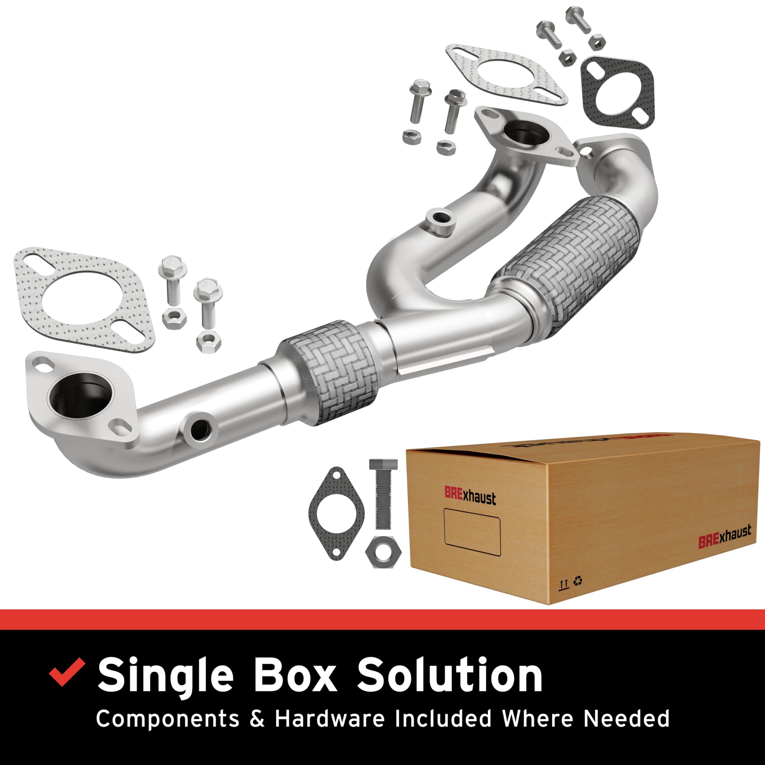 Replacement BRExhaust Front Pipe Kit 107-0158: Direct-Fit, Compatible with 02-05 Sedona 3.5L