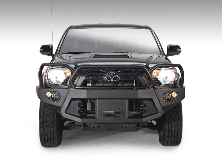Fab Fours Premium Heavy Duty Winch Front Bumper TT12-B1650-B Uncoated/Paintable w/Full Grill Guard Incl. 1in. D-Ring Mounts/Light Cut-Outs w/Fab Fours 90mm Fog Lamps/60mm Turn Signals [AWSL] Heavy Duty Winch Front Bumper