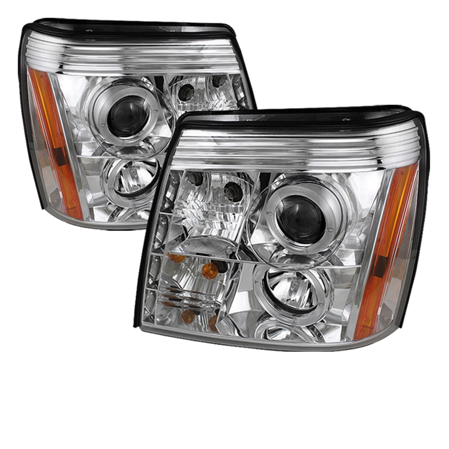 Cadillac Escalade 03-06 Spyder 5042279 Projector Headlights - Xenon/HID Model Only (Not Compatible With Halogen Model) - LED Halo - DRL - Chrome - High H1 (Included) - Low D1S (Not Included)