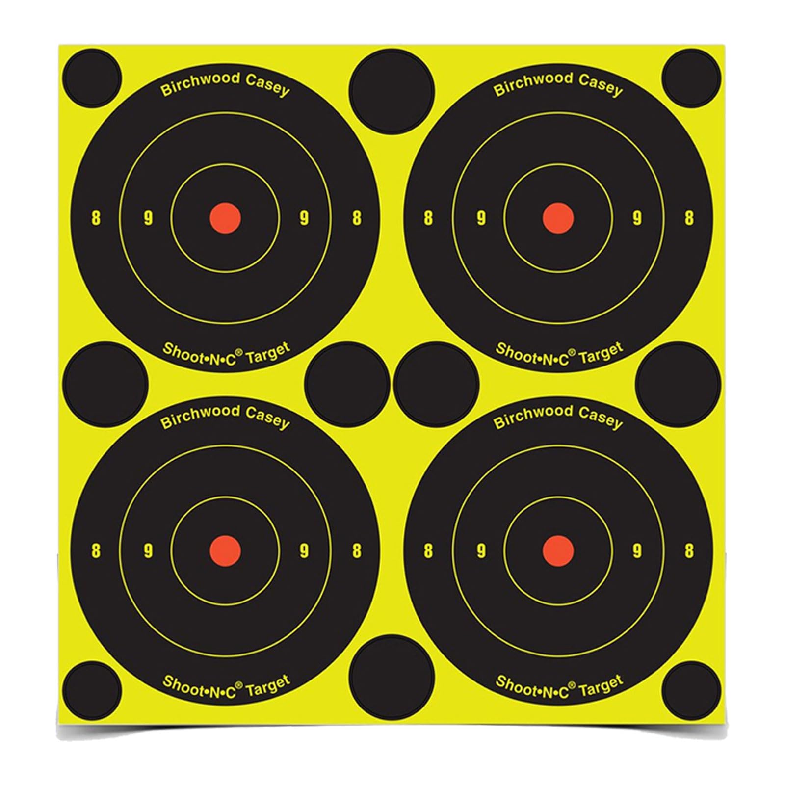 12" Birchwood Casey Eze-Scorer Sight-in Practice Shoot-Up Brilliant White Paper Targets for Indoor and Outdoor Use, 100 Targets
