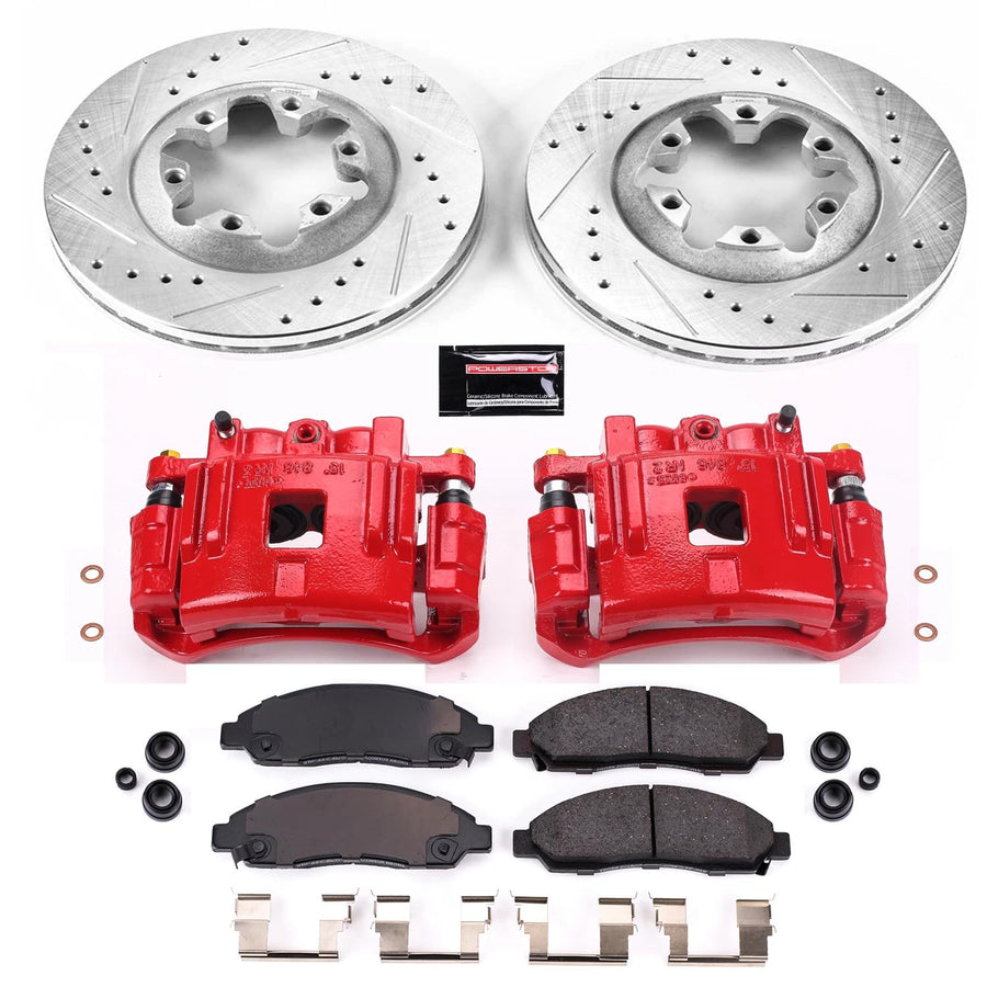 Power Stop Z23 Evolution KC2066 Front Brake Caliper Kit- Brake Rotors, Brake Pads, Brake Calipers For Chevrolet Colorado, GMC Canyon, Isuzu i-, Isuzu i-290, Isuzu i-, Isuzu i-370 [Model Specific]