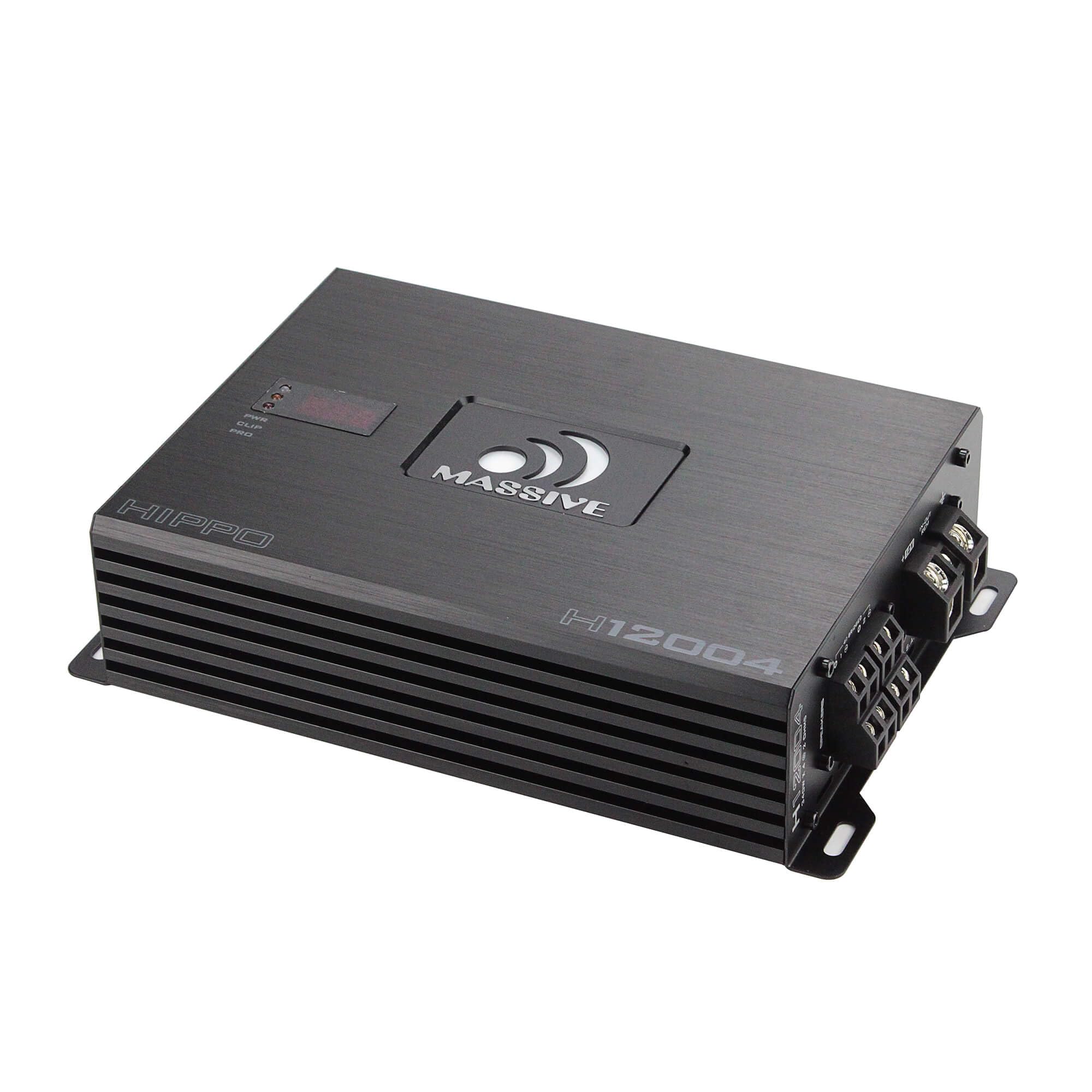 200 Watts RMS x 4 @ 4 Ohm Massive Audio Hippo Series High Performance Amplifier