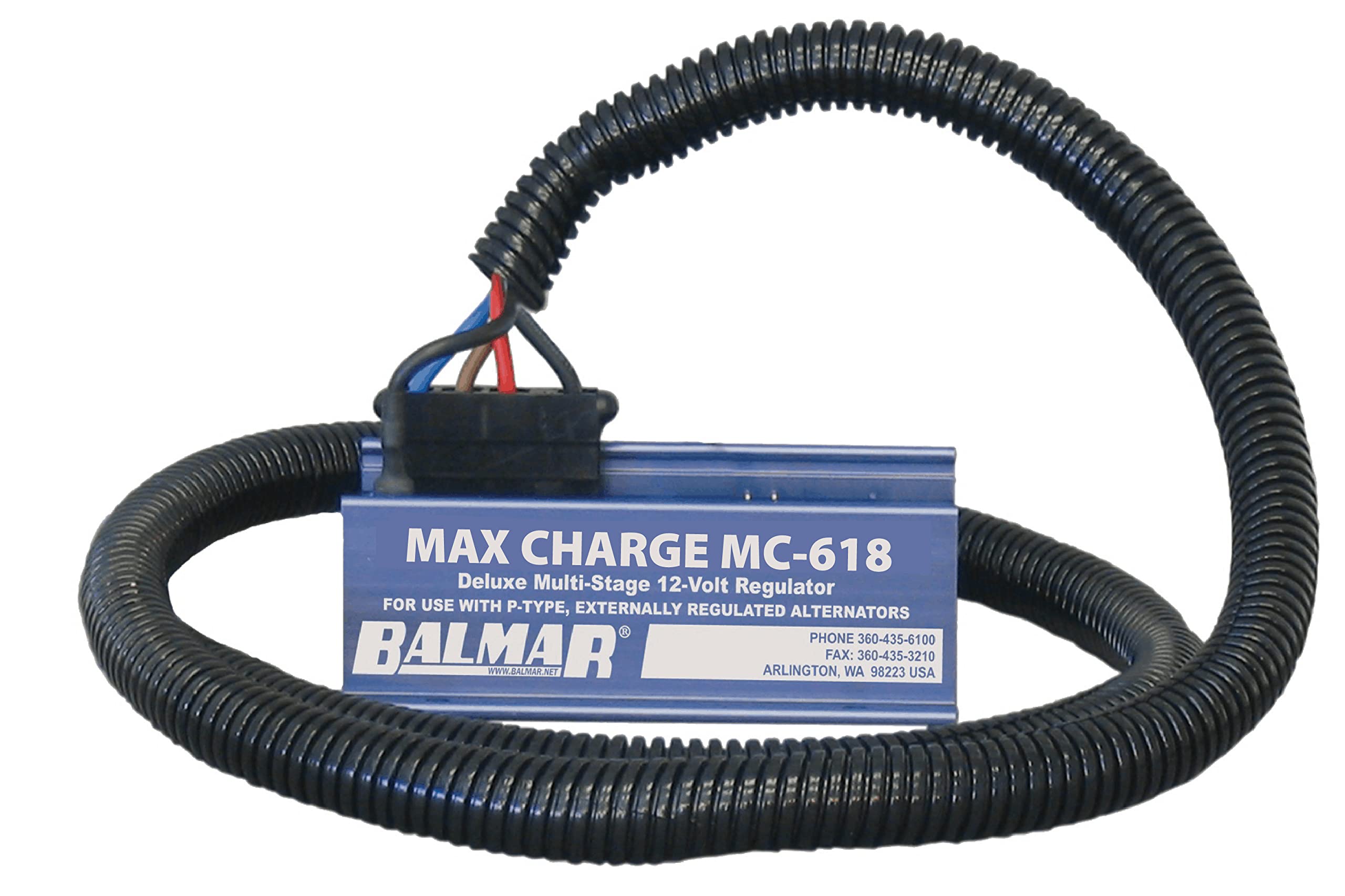 Max Charge Balmar MC-618 Multi-Stage Regulator w/ 54" Harness - 12V