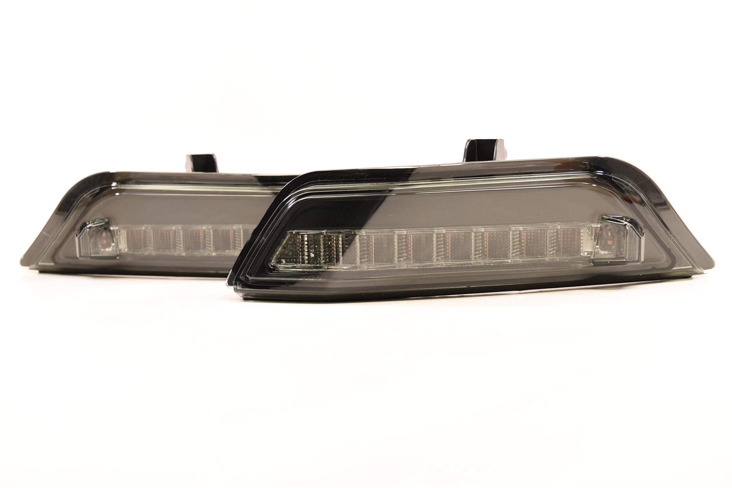 Morimoto XB LED Turn Signals, Smoked Turn Lens Fits Ford Mustang (15-17) with Ultra Bright Amber LEDs, Plug and Play OEM Replacement Performance Upgrade, Pair of Housings (2x LF411)