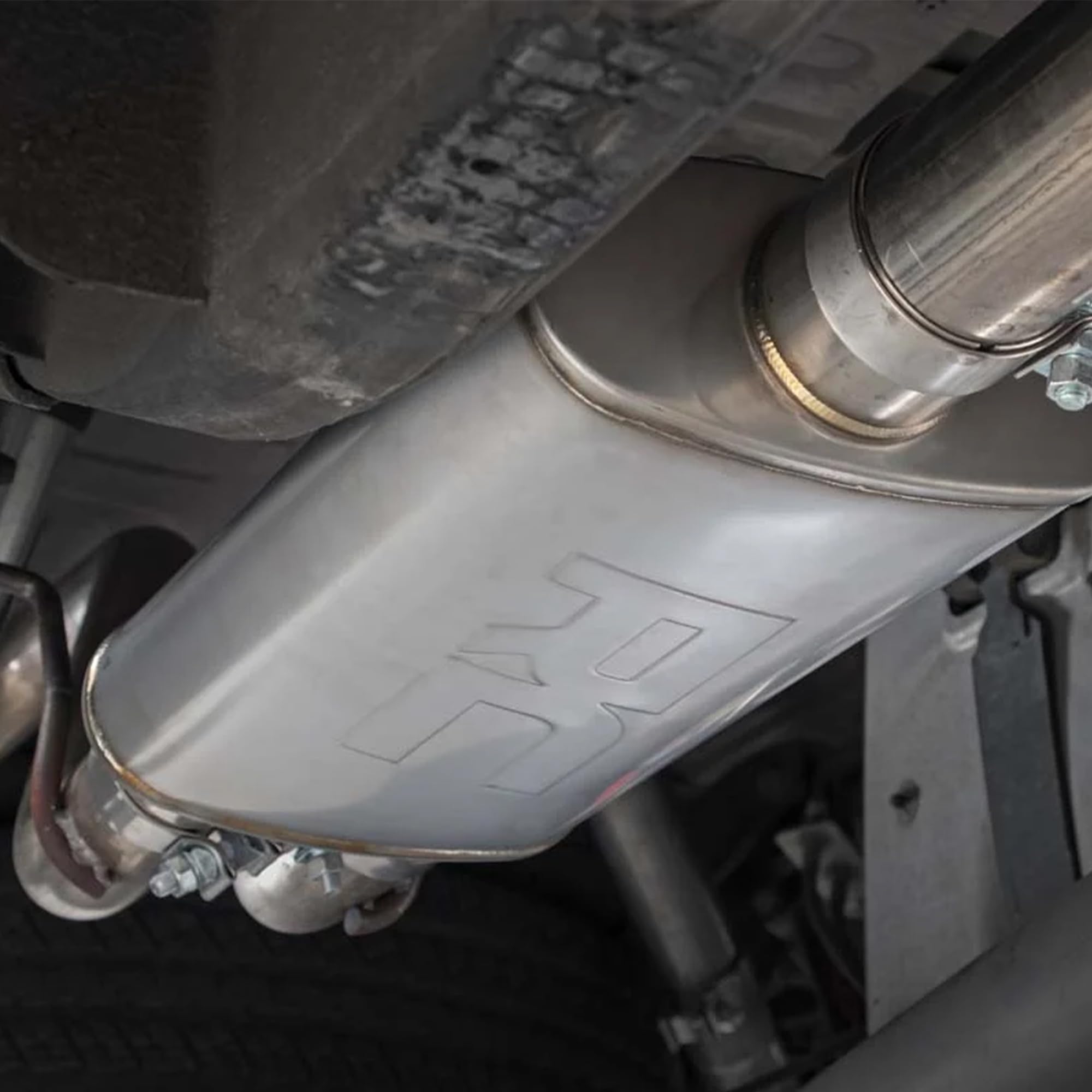 Rough Country Dual Cat-Back Exhaust with Black Tips for GMC Sierra & Chevy Silverado 1500 (2014-2018) 5.3L Engine - Performance Tuned Growl