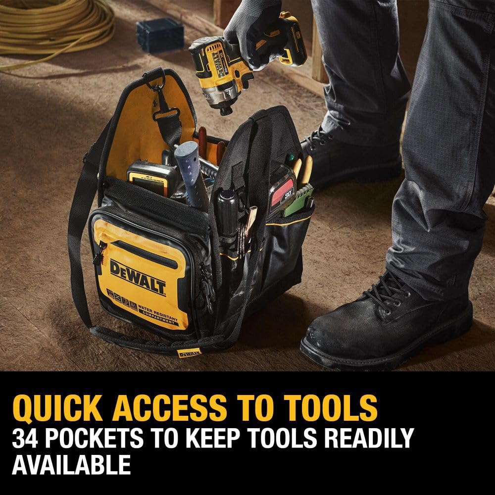 DEWALT Electrician Tool Bag, Storage and Organization, Durable and Water Resistant, 11 Inch (DWST560105)