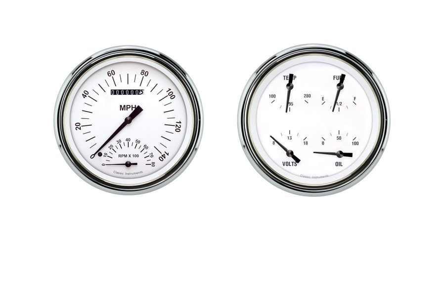 Classic Instruments 1947-1953 Chevy Truck CT47WH62 White Hot - Speedometer with Built in Tach & Quad Gauge - GM