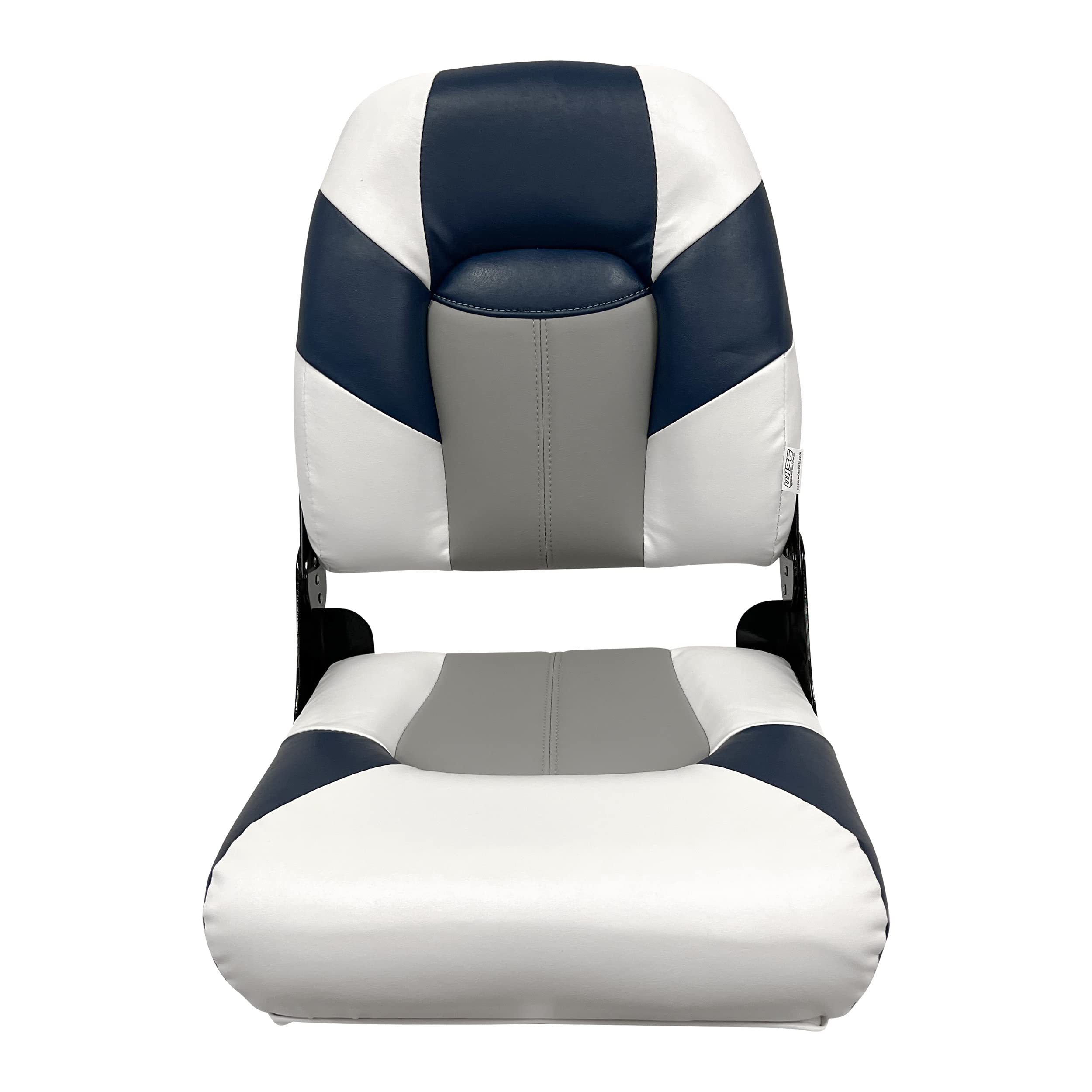 Baja Series Wise High Back Boat Seat 1461-1773, Brite White/Grey/Midnight