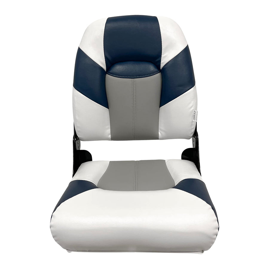Baja Series Wise High Back Boat Seat 1461-1773, Brite White/Grey/Midnight