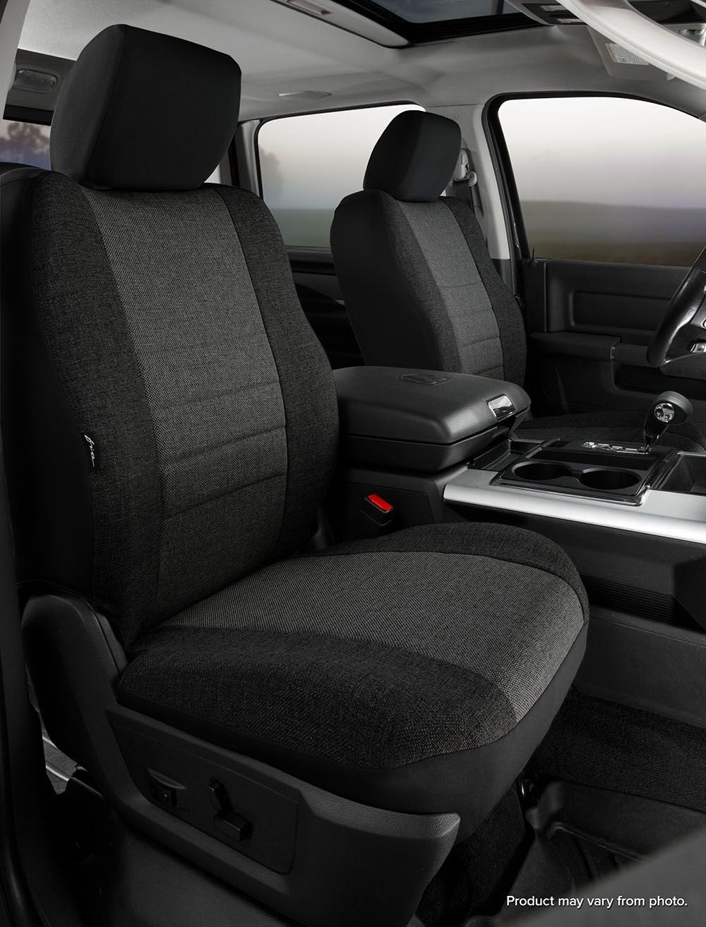 Fia CHARC OE39-35 Custom Fit Front Seat Cover Bucket Seats - Tweed, (Charcoal)