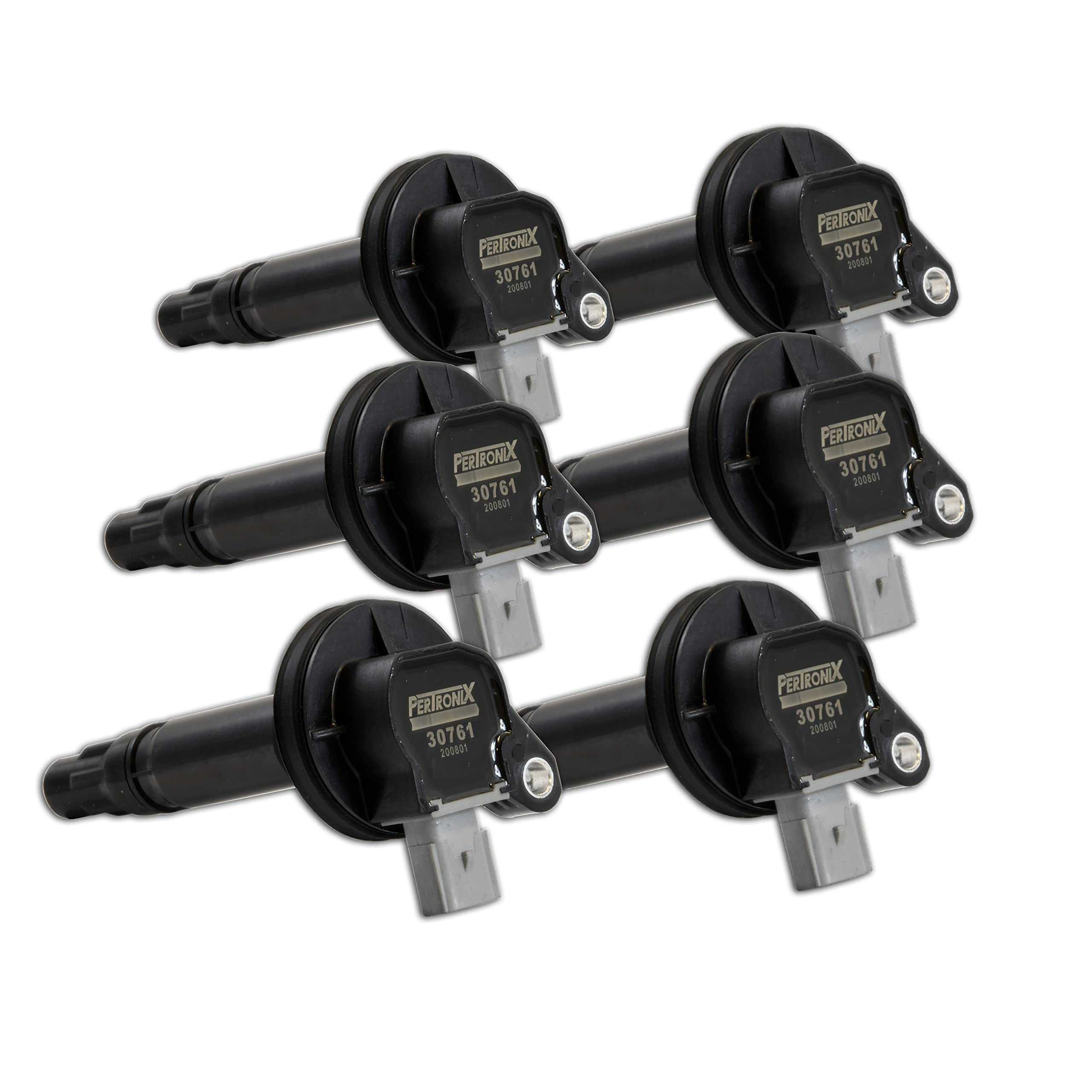 Flame-Thrower Coil PerTronix 30766 for 2010-12 Ford V6 EcoBoost 3.5L 2-Pin Gray; Set of 6