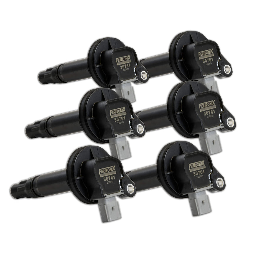 Flame-Thrower Coil PerTronix 30766 for 2010-12 Ford V6 EcoBoost 3.5L 2-Pin Gray; Set of 6