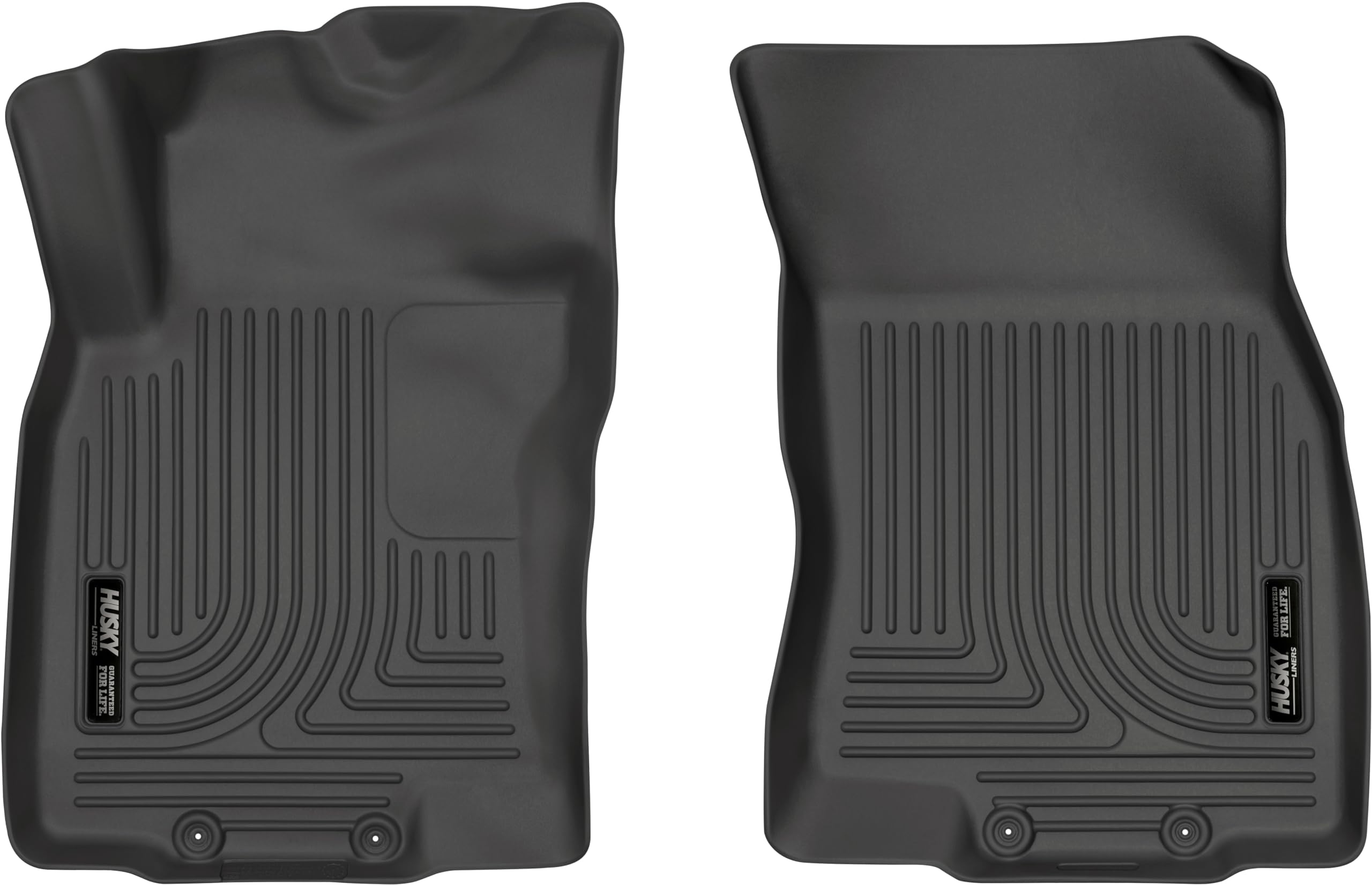 Weatherbeater Husky Liners Floor Mats | Fits 2014-2020 Nissan Rogue; 2014-2015 Nissan X-Trail | Front Row, 2-pc Black - 13381