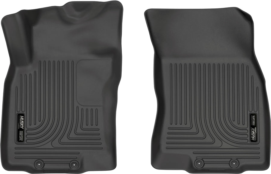 Weatherbeater Husky Liners Floor Mats | Fits 2014-2020 Nissan Rogue; 2014-2015 Nissan X-Trail | Front Row, 2-pc Black - 13381