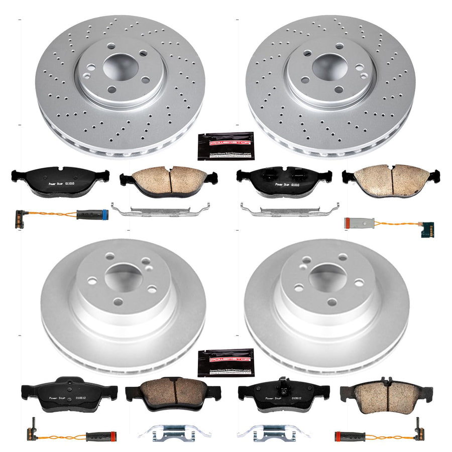 Power Stop CRK4517 Z23 Evolution Geomet Coated Brake Kit Front and Rear For Mercedes-Benz E500 2004-2005 [Model Specific]