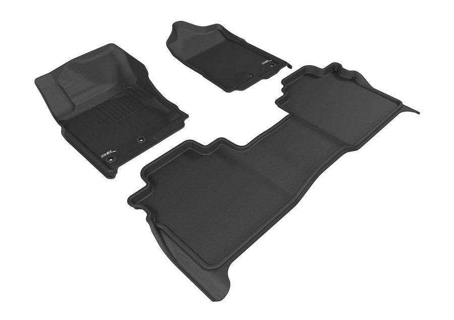 3D MAXpider Kagu Custom Fit Floor Mat (Black) Compatible with Nissan Titan Crew CAB 2016-2023 - Full Set