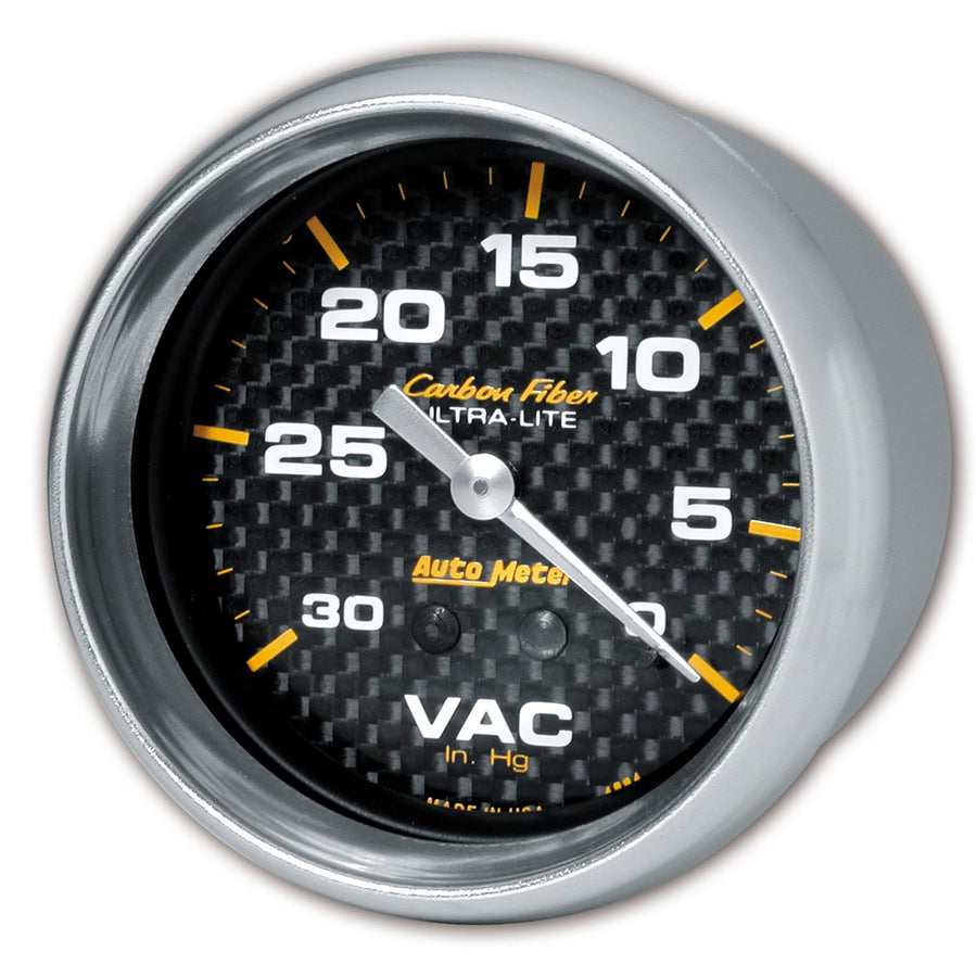 Carbon Fiber Auto Meter 4884 Mechanical Vacuum Gauge