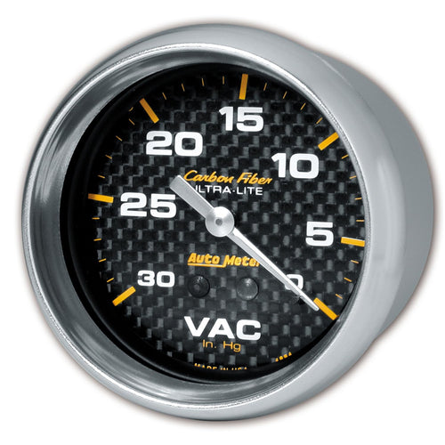 Carbon Fiber Auto Meter 4884 Mechanical Vacuum Gauge