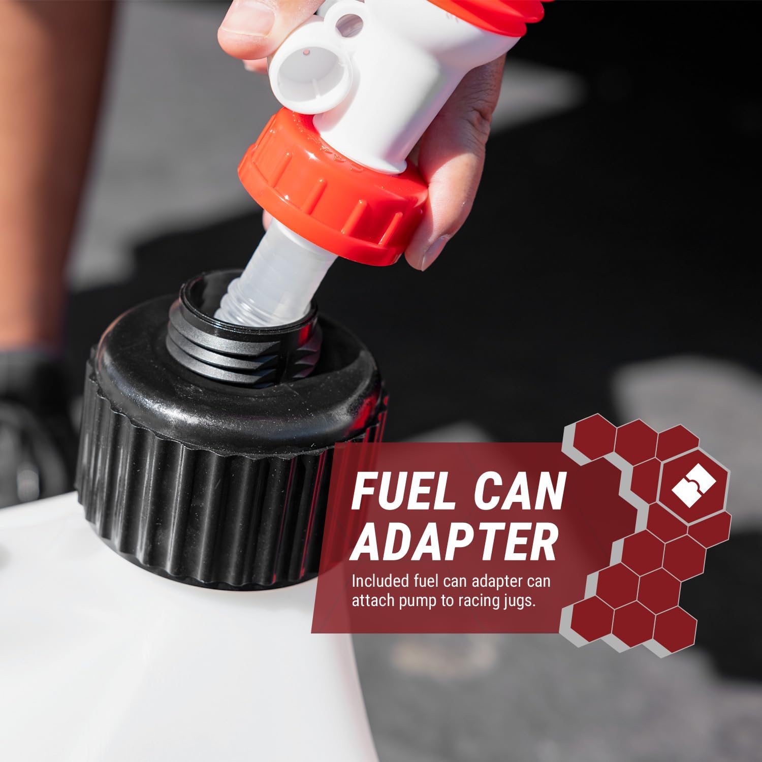 Racing Can TERA PUMP TRM20-XL - Hand Fuel Transfer Pump, Manual Siphon Pump for Jerry Cans, 4.2 ft Outtake Hose, 1.9 ft Intake Hose, 3.2 Gal/Min, Flexible Intake Hose (Gas, Diesel, Kerosene)