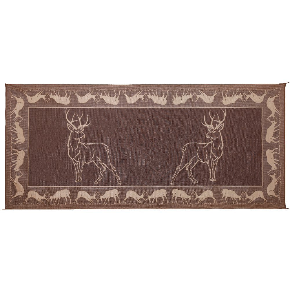 Camping Stylish PE1 Black /Brown/Beige 8-Feet x 18-Feet Deer Mat