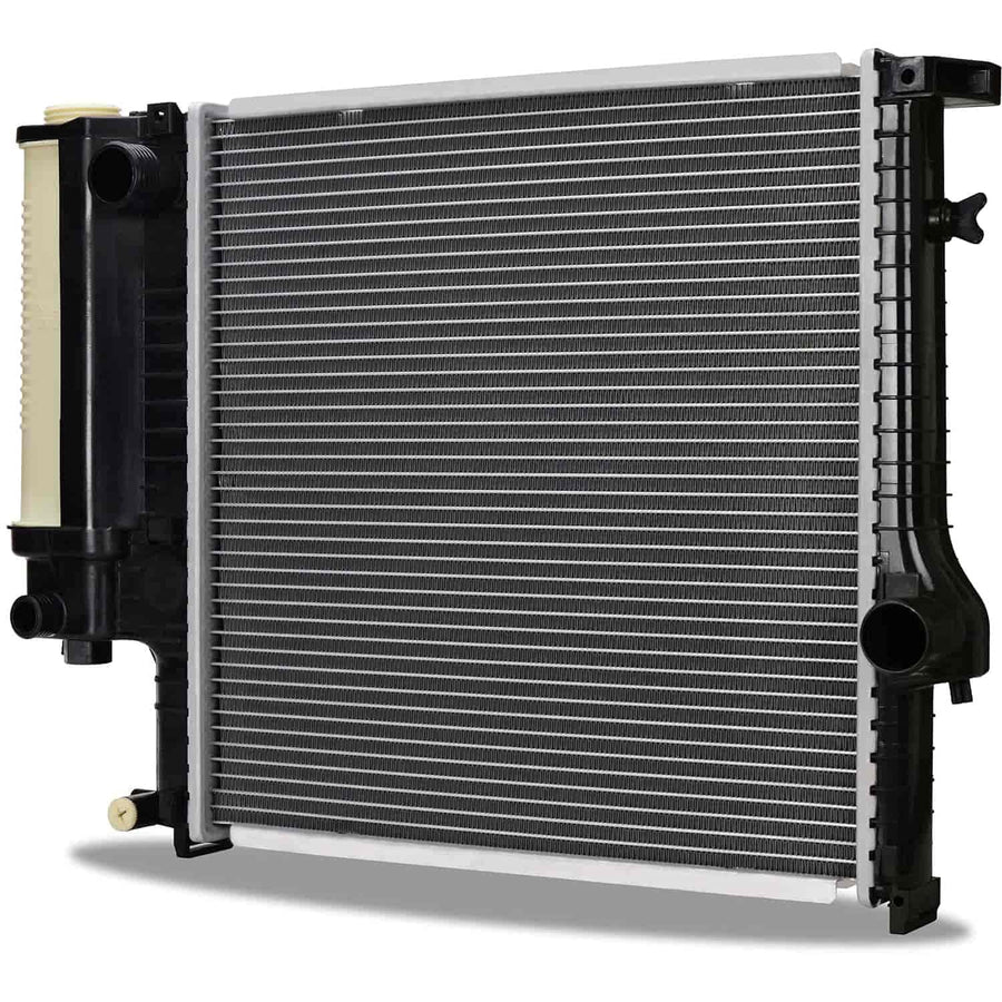 Mishimoto Radiator Plastic End-Tank Compatible With BMW E36 318i/is/ti 1992-1999 Silver